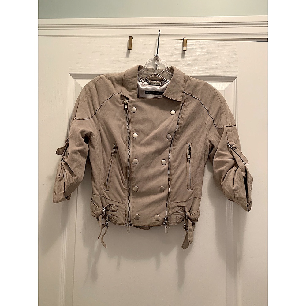 LINE Leather Cropped Jacket